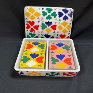 Horchow Japan Trinket Card Holder 2 Decks Unopened Cards Small Chip